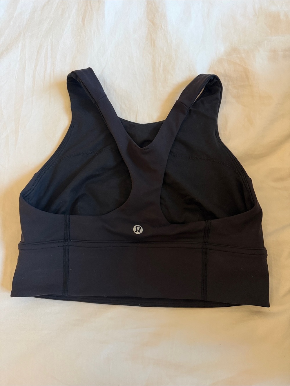 lululemon longline wonder train Black Racerback Sports Bra with Wide Band